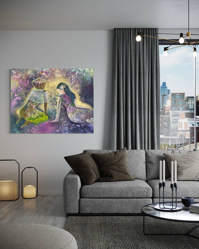 Original Art Deco People Painting by Elizabeth Rydall
