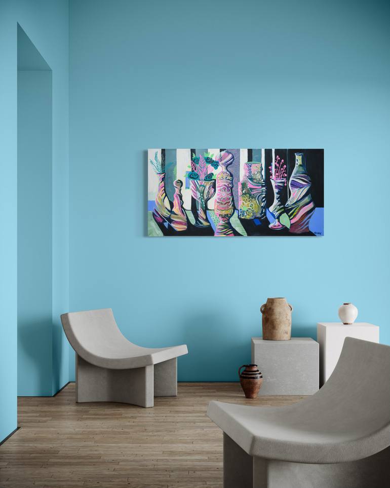 Original Art Nouveau Patterns Painting by Elizabeth Rydall