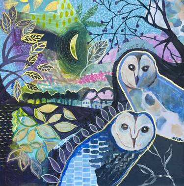 Original Art Deco Animal Collage by Elizabeth Rydall