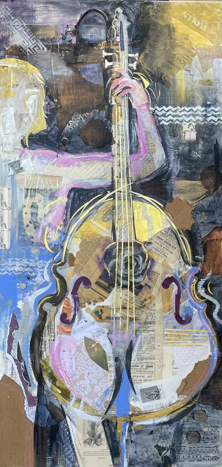 All About the Bass Collage by Elizabeth Rydall | Saatchi Art