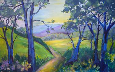 Original Art Deco Nature Painting by Elizabeth Rydall