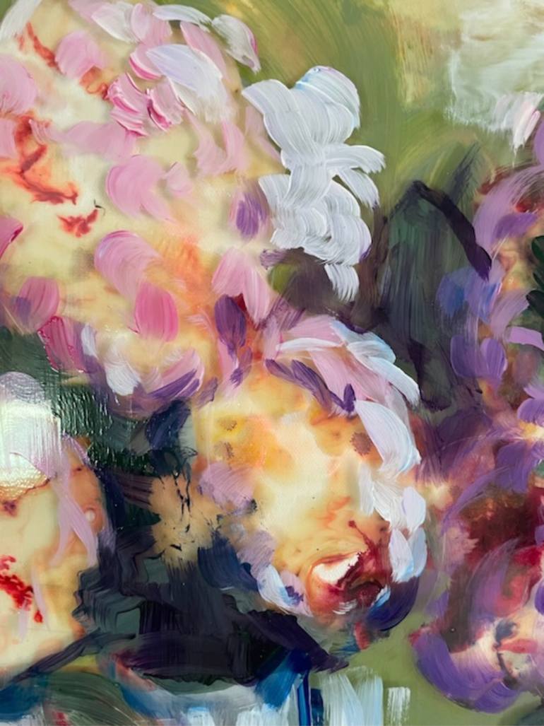 Original Abstract Expressionism Floral Mixed Media by Elizabeth Rydall