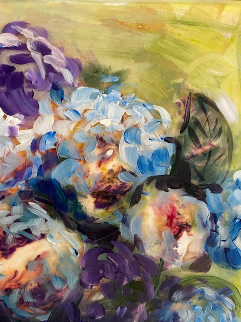 Original Abstract Expressionism Floral Mixed Media by Elizabeth Rydall