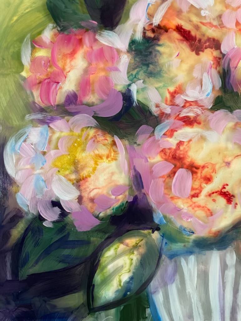 Original Abstract Expressionism Floral Mixed Media by Elizabeth Rydall