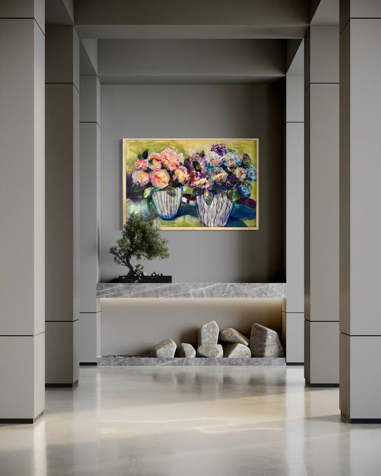 Original Abstract Expressionism Floral Mixed Media by Elizabeth Rydall