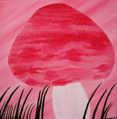 A pinkish & reddish mushroom thumb