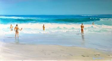 Original Figurative Beach Paintings by Alexander Levich