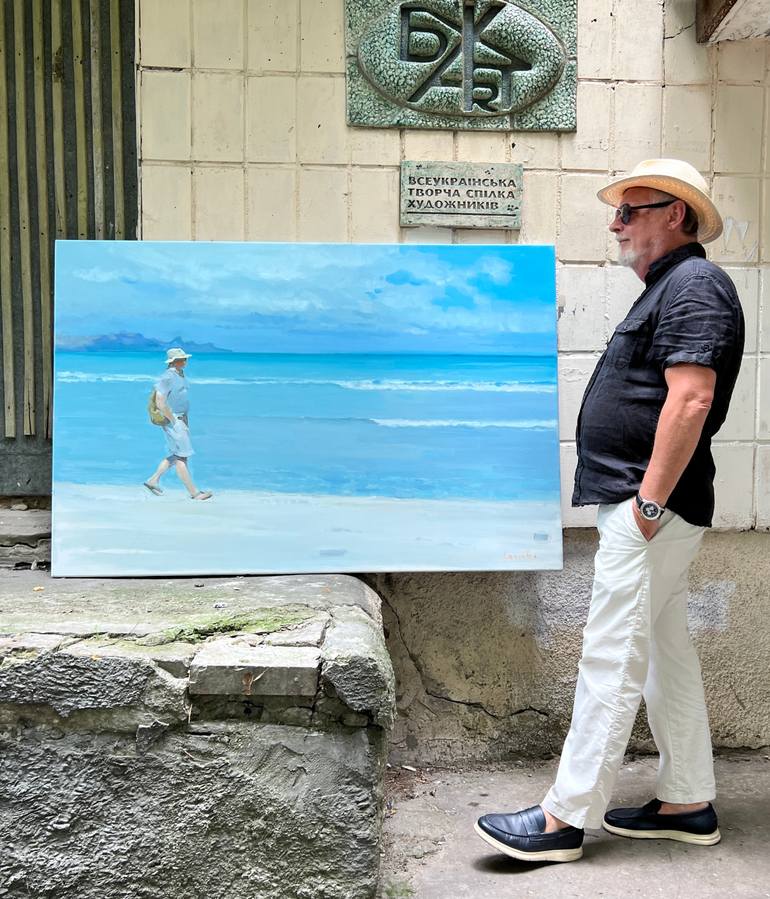 Original Figurative Beach Painting by Alexander Levich