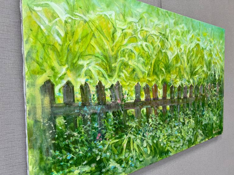 Original Impressionism Garden Painting by Alexander Levich