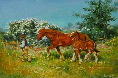 Original Fine Art Horse Paintings by Alexander Levich