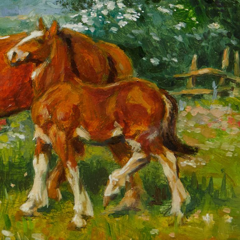 Original Fine Art Horse Painting by Alexander Levich