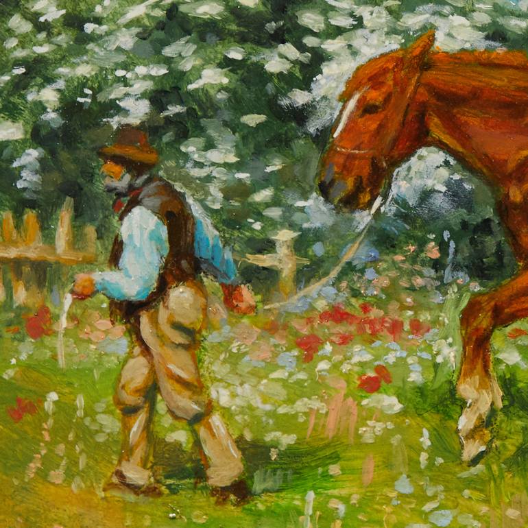 Original Fine Art Horse Painting by Alexander Levich