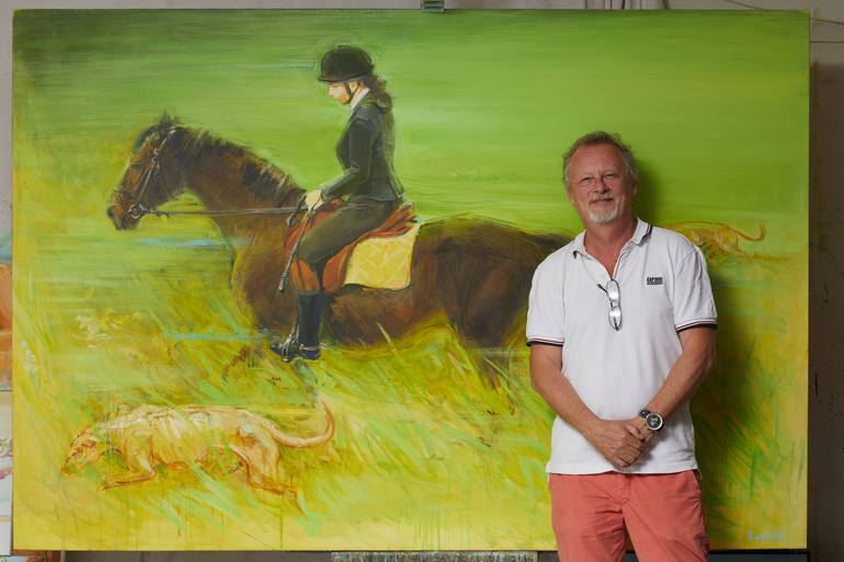 Original Impressionism Horse Painting by Alexander Levich