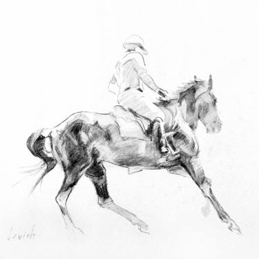Print of Realism Horse Drawings by Alexander Levich