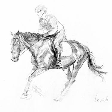 Print of Realism Horse Drawings by Alexander Levich