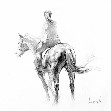 Print of Fine Art Horse Drawings by Alexander Levich