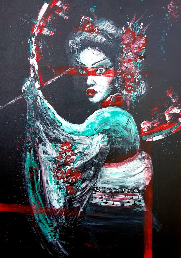 Dark Geisha Painting By Irit K Art Saatchi Art