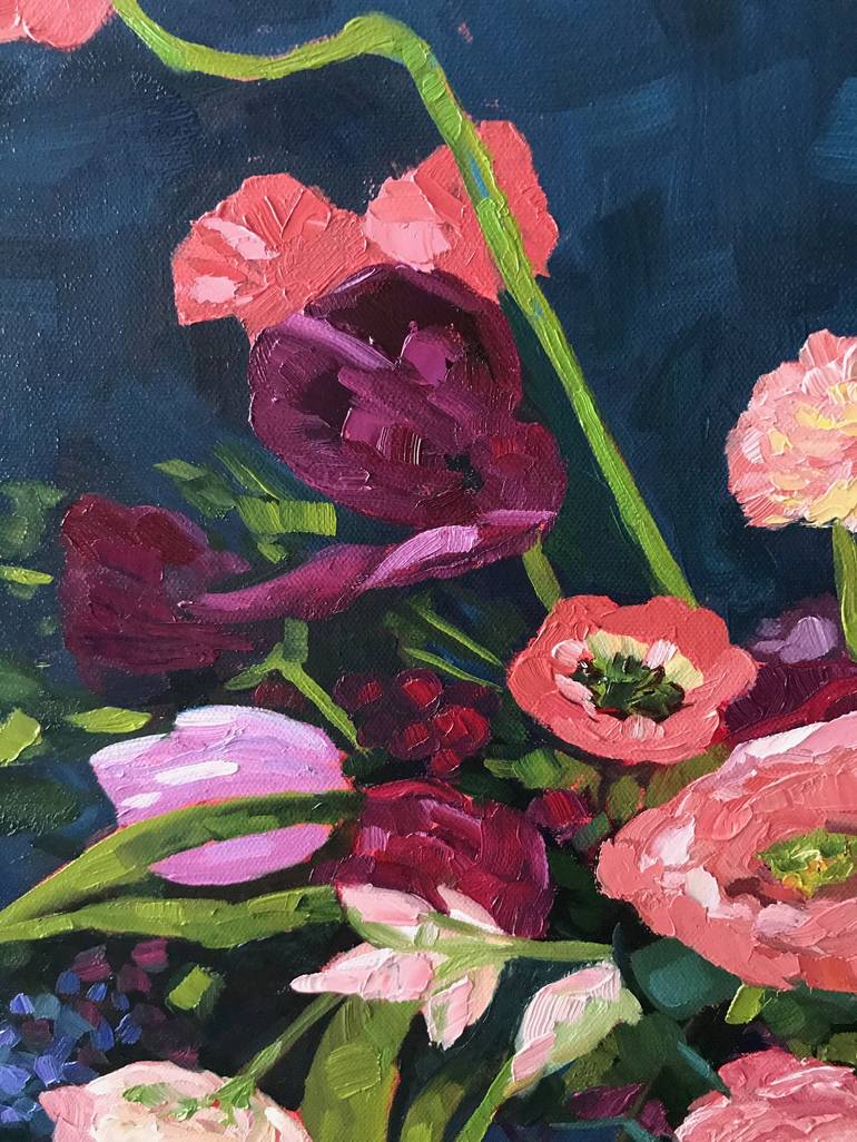 Original Expressionism Floral Painting by April Moffatt