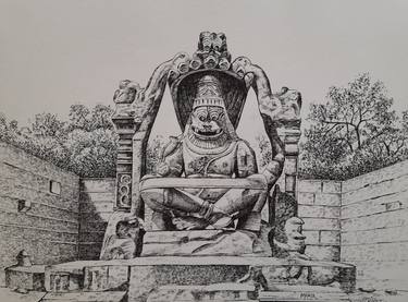 Original Fine Art Classical mythology Drawings by Mahua Pal