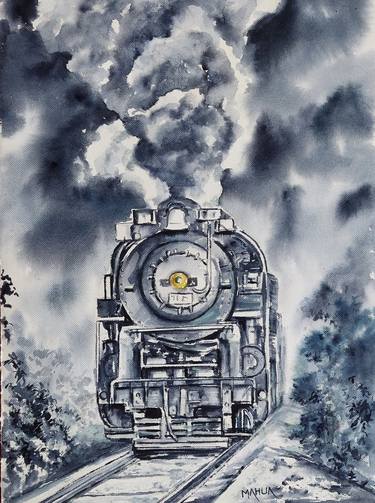 Print of Fine Art Train Paintings by Mahua Pal