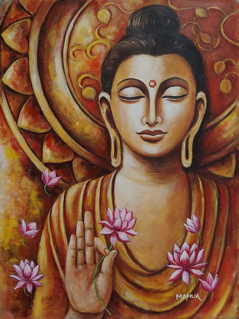 acrylic paintings of buddha