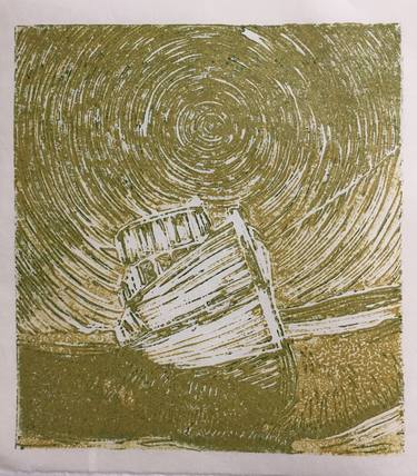 Print of Boat Printmaking by PAUL GIBSON