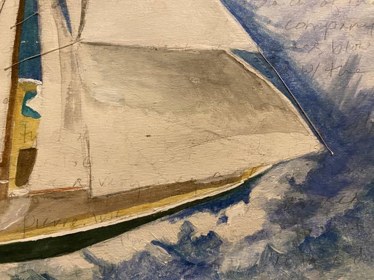Original Sailboat Painting by Donna Goldman
