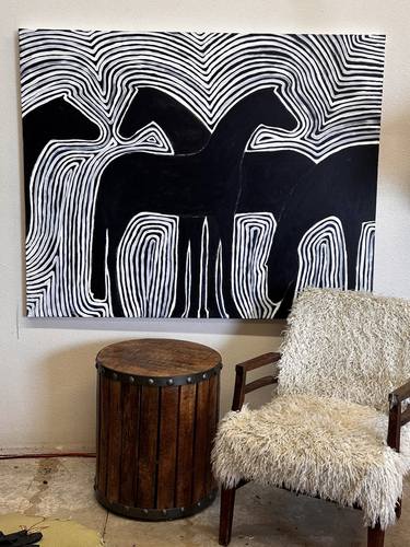 Original Abstract Expressionism Animal Paintings by kirsten Kainz