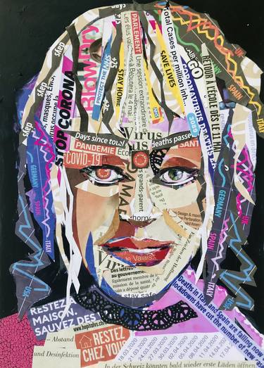 Print of Portrait Collage by Freda Alschuler