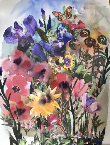 Print of Fine Art Floral Collage by Freda Alschuler