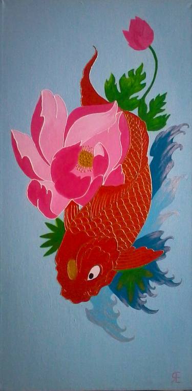 Original Fish Painting by Ekaterina Yakshina