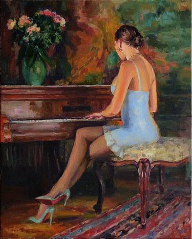 Print of Figurative Music Paintings by Vachagan Manukyan