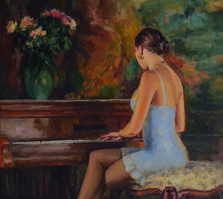 Original Figurative Music Painting by Vachagan Manukyan