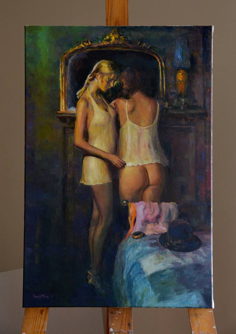 Original Figurative Erotic Painting by Vachagan Manukyan