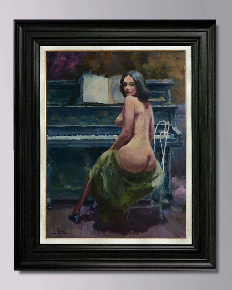 Original Figurative Nude Painting by Vachagan Manukyan