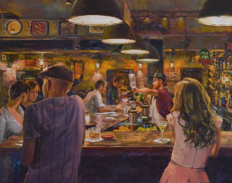 Original Figurative People Painting by Vachagan Manukyan