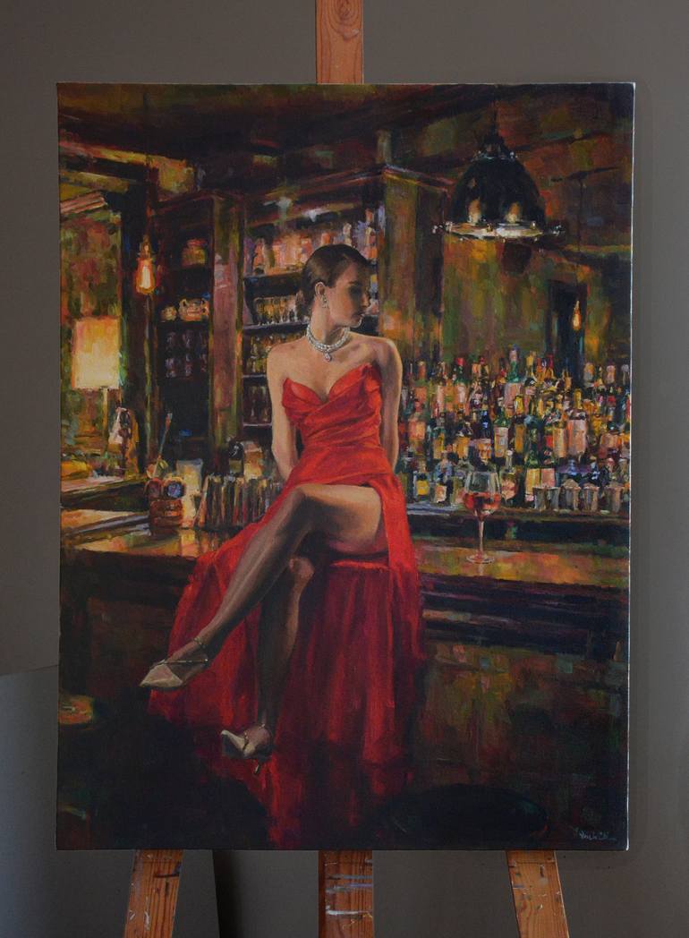 Original Figurative Women Painting by Vachagan Manukyan