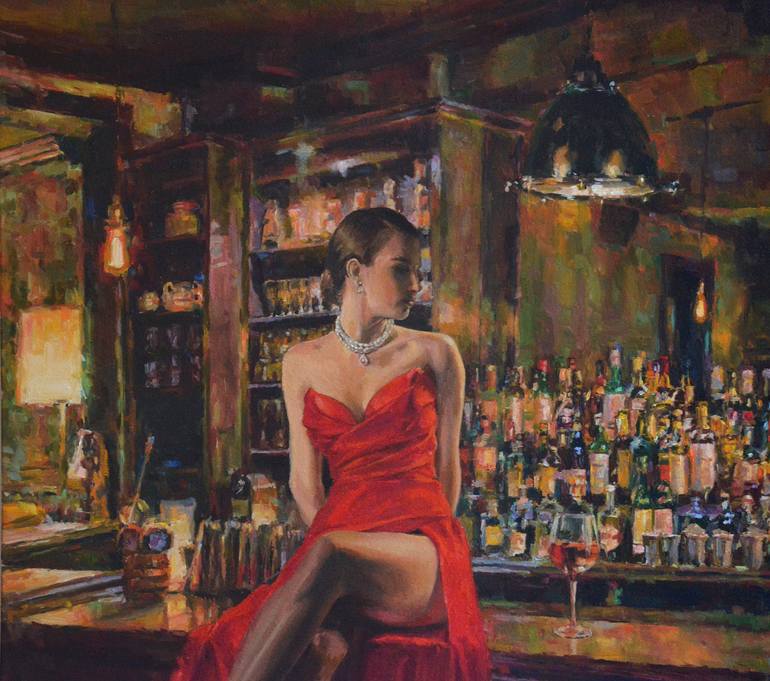 Original Figurative Women Painting by Vachagan Manukyan