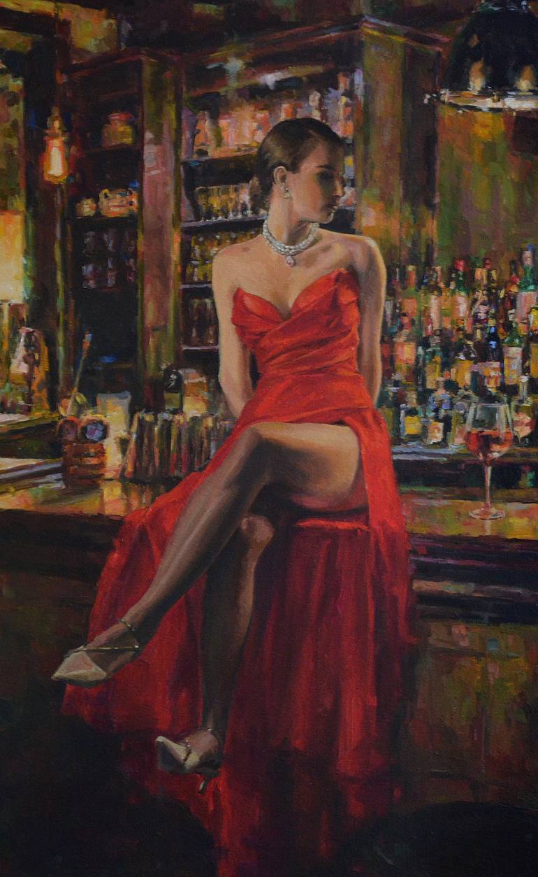 Original Figurative Women Painting by Vachagan Manukyan