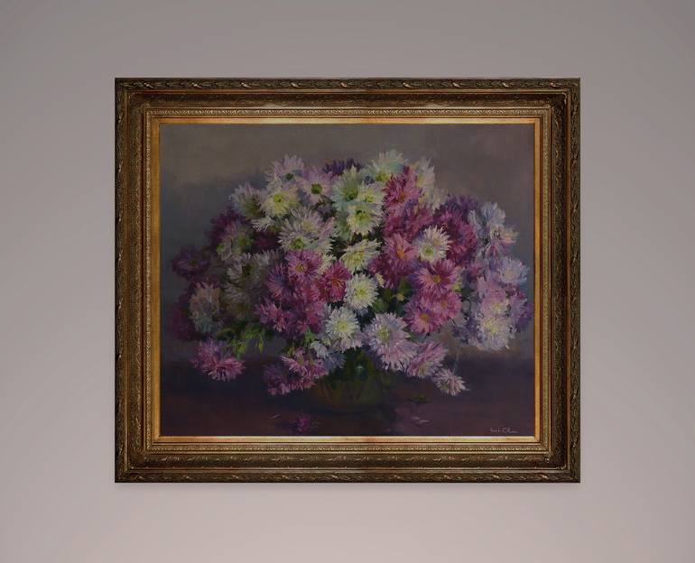 Original Figurative Floral Painting by Vachagan Manukyan