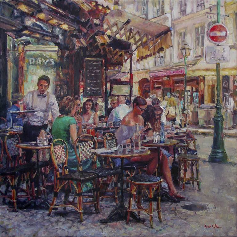 Café, street Painting by Vachagan Manukyan | Saatchi Art