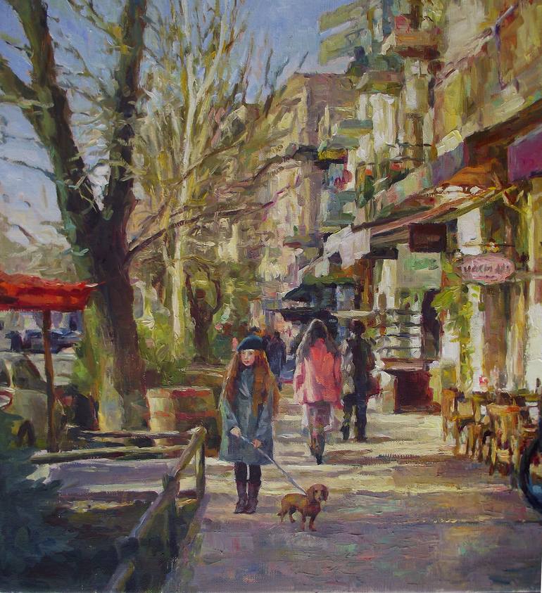 Original Figurative Cities Painting by Vachagan Manukyan