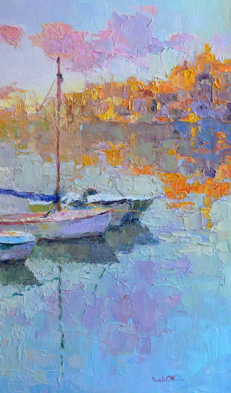 Original Figurative Seascape Painting by Vachagan Manukyan