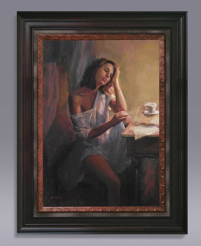 Original Figurative Women Painting by Vachagan Manukyan