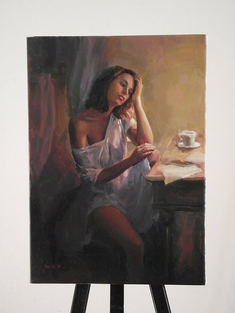 Original Figurative Women Painting by Vachagan Manukyan