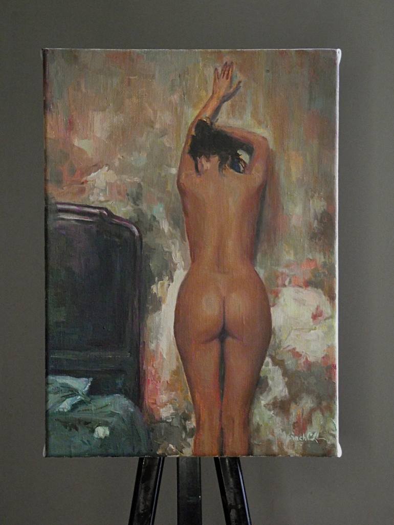 Original Figurative Erotic Painting by Vachagan Manukyan