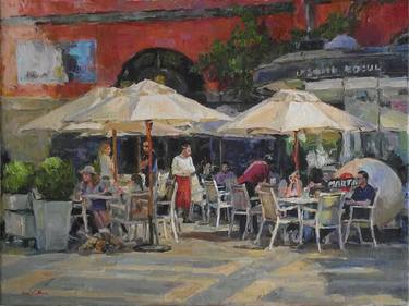 Original Figurative Cities Paintings by Vachagan Manukyan