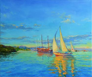 Print of Figurative Seascape Paintings by Vachagan Manukyan