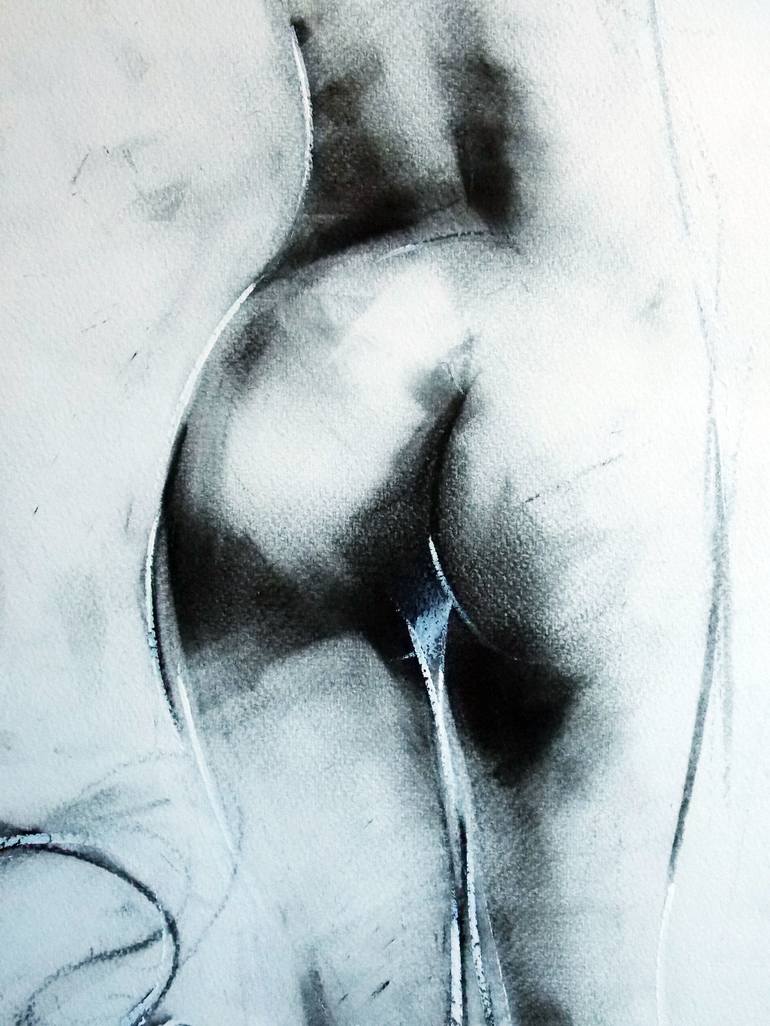 Original Conceptual Nude Drawing by Oleksandr Voytovych