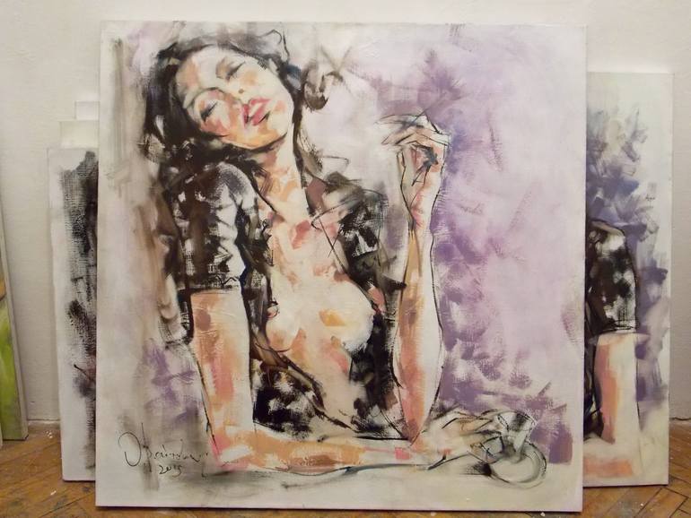 Original Figurative Women Painting by Oleksandr Voytovych